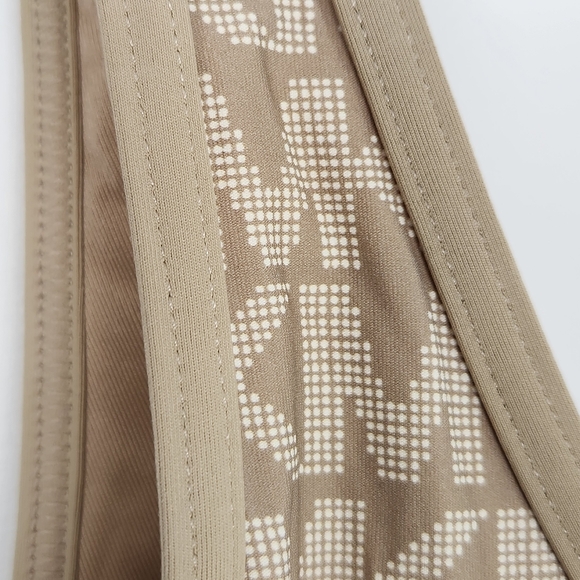 MICHAEL Michael Kors Logo Khaki One Piece Swimsuit Size 10 Padded NWT - Picture 3 of 9